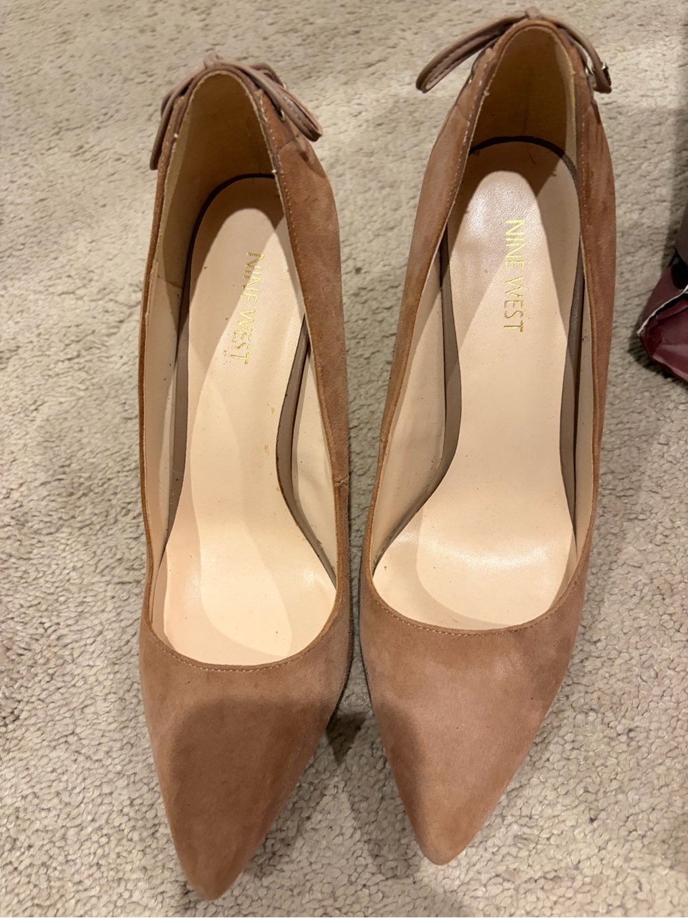 Nine West Brown Suede Pointed Toe Pumps